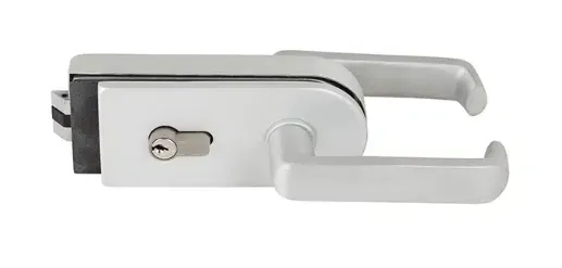 Încuietoare pentru mâner de ușă din sticlă Kahe, aluminiu, culoare naturală KH 225
