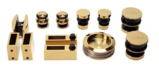 Sistem de uși glisante din sticlă pentru cabină de duș Kahe, auriu KH A02 G