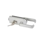 Broască cu mâner pentru ușă din sticlă finisaj aluminiu natur
